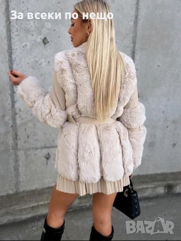 Дамско Кожено Яке С Пух - 2 Налични Цвята Код S209, снимка 4 - Якета - 52419290