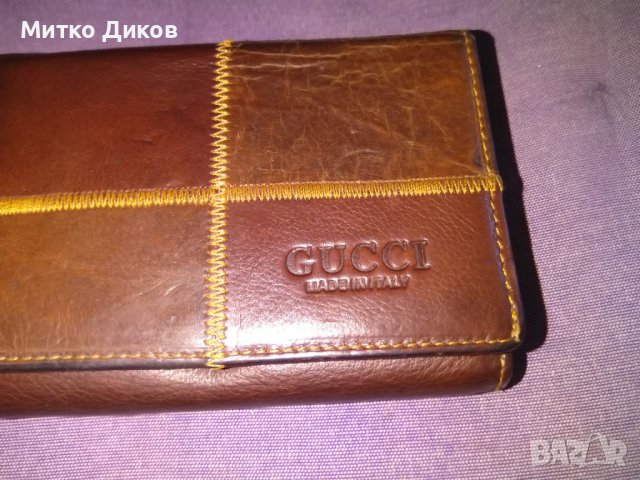 Портфейл Гуччи №3 естествена кожа 135х95мм, снимка 2 - Портфейли, портмонета - 37427242