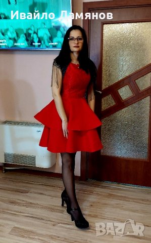Официална червена рокля., снимка 3 - Рокли - 43785707