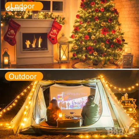 Realky коледни лампички, 29.2 м, 220 LED водоустойчиви, с 8 режима, дистанционно, топло бяло, снимка 7 - Декорация за дома - 47989507