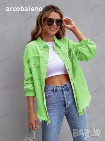 Дамско темпераментно ежедневно модерно дънково яке(риза), 15цвята, снимка 15 - Якета - 41473203