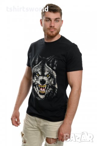 Нова мъжка тениска с дигитален печат Вълк, Серия вълци, снимка 3 - Тениски - 37638890