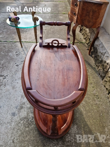 Страхотна антикварна белгийска количка за сервиране масив дърворезба , снимка 10 - Антикварни и старинни предмети - 52653390