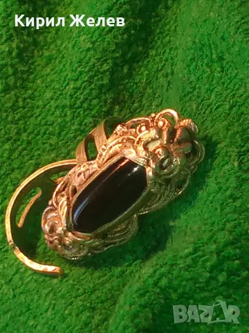 BERRAK 925 СТАР АрНУВО АМЕРИКАНСКИ СРЕБЪРЕН ПРЪСТЕН СРЕБРО 925 с ЧЕРЕН ОНИКС и НУЖДА от РЕМОНТ 46786, снимка 16 - Антикварни и старинни предмети - 46419937