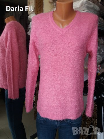 Супермекичка и пухкава удължена блуза в наситен розов цвят , снимка 1 - Блузи с дълъг ръкав и пуловери - 38740038