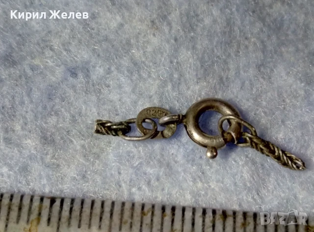 СТАРА СРЕБЪРНА КАРАБИНКА ЗАКОПЧАЛКА За КОЛИЕ ЛАНЕЦ ВЕРИЖКА ГРИВНА СРЕБРО 925 ПРОБА 50145, снимка 5 - Други - 50510894