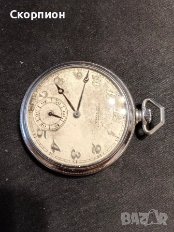 Швейцарски джобен часовник - HRONOMETRE ALTONA - 16 JEWELS, снимка 9 - Джобни - 48925750