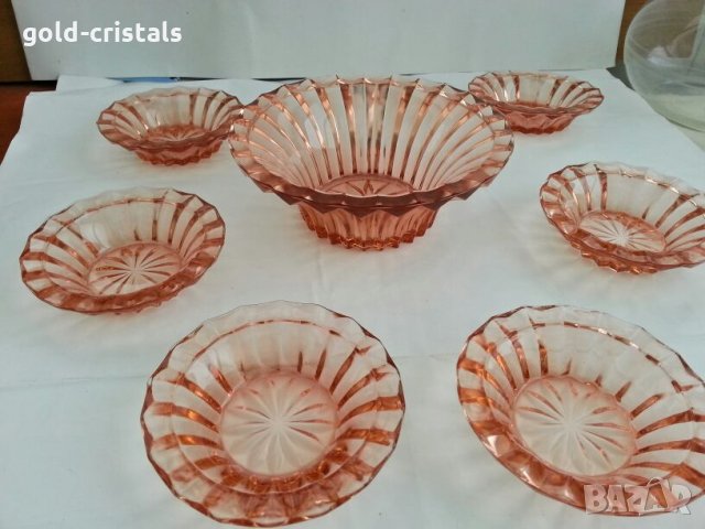 Ретро стъклени купички цветно стъкло , снимка 3 - Антикварни и старинни предмети - 27240599