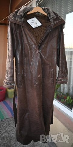 като ново дълго дебело палто естествена кожа 