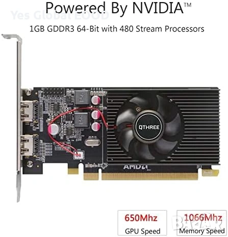 QTHREE Radeon HD 6570 1GB DDR3 2xHDMI, снимка 2 - Видеокарти - 53442085