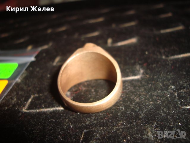 СТАРИНЕН РЪЧНО ИЗРАБОТЕН и ОРНАМЕНТИРАН МАСИВЕН БРОНЗОВ КЛАСИЧЕСКИ СТИЛ ПРЪСТЕН УНИКАТ 21709, снимка 10 - Антикварни и старинни предмети - 32552936