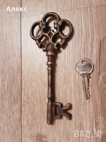 Голям чугунен ключ, 15см, снимка 2 - Антикварни и старинни предмети - 27771133
