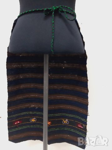 Стара тъкана, бродирана вълнена престилка(16.3), снимка 7 - Антикварни и старинни предмети - 43557683