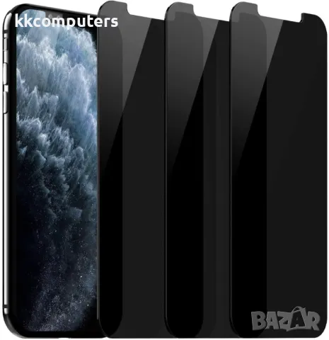Стъклен screen protector Golden Armor Privacy за iPhone 15 Plus 6.7 / Черен / Баркод : 2402589