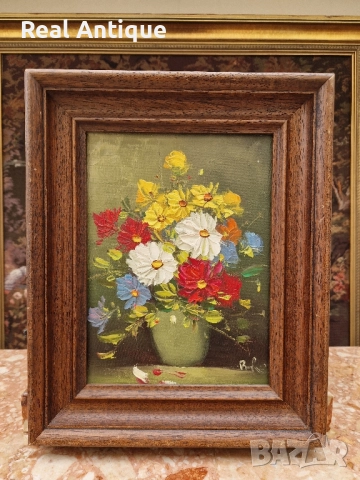 Натюрморт масло авторски платно рамка, снимка 2 - Картини - 51509149
