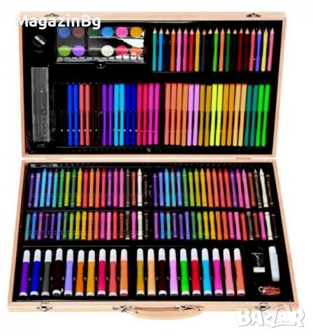 Комплект за Рисуване оцветяване в дървен куфар komplekt za risuvane, снимка 11 - Рисуване и оцветяване - 39061059