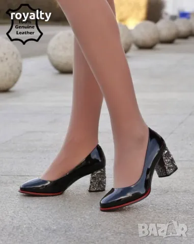 Обувки на ток - Естествен Лак