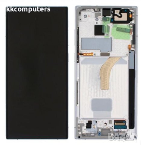 LCD Дисплей за Samsung SM-S908F S22 Ultra / GH82-27488C / 27489C / Тъч скрийн + рамка / Бял / Оригин