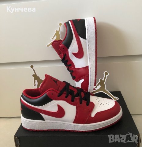 Маратонки оригинални NIKE AIR JORDAN 1 LOW BULLS, снимка 1 - Маратонки - 43386851