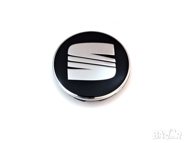 4 броя капачки за джанти SEAT – черни с хром емблема, 55мм и 63мм, снимка 2 - Аксесоари и консумативи - 52876194