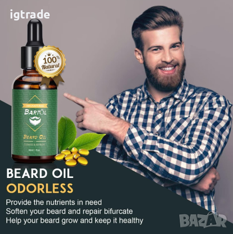 9 в 1 - Комплект за поддръжка на брада - перфектен подарък, снимка 4 - Мъжка козметика - 44867000