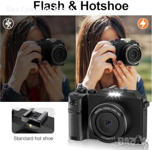 Нова Компактна 5K камера 64MP широкоъгълен обектив 64GB карта за снимки, снимка 5 - Камери - 52158818