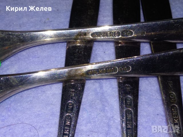 WILKENS 90 Пет СТАРИННИ АНГЛИЙСКИ МАРКОВИ ДЕБЕЛО ПОСРЕБРЕНИ 90 МИКРОНА АРИСТОКРАТИЧНИ ВИЛИЦИ 26970, снимка 2 - Прибори за хранене, готвене и сервиране - 43806751
