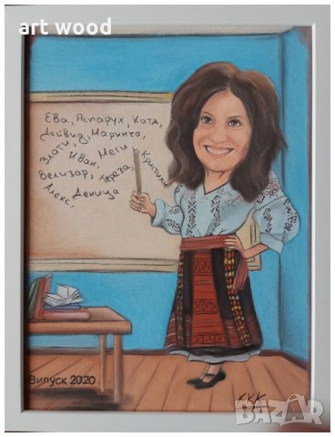 Ръчно рисувана карикатура - шарж по снимка за учител/ка, снимка 6 - Други услуги - 33110728