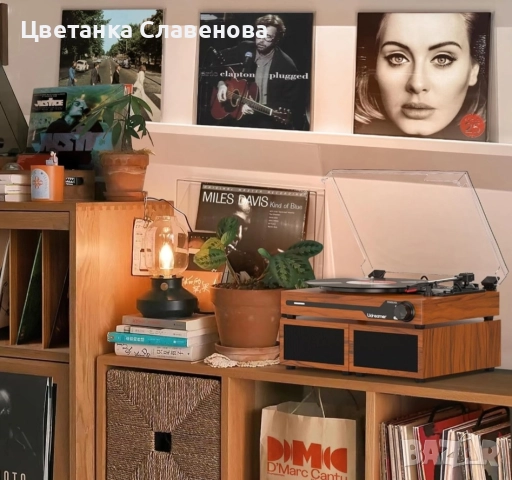 Грамофон Udreamer с 2 двойни стерео високоговорителя, Bluetooth 5.3, безжично възпроизвеждане, снимка 8 - Грамофони - 44936161