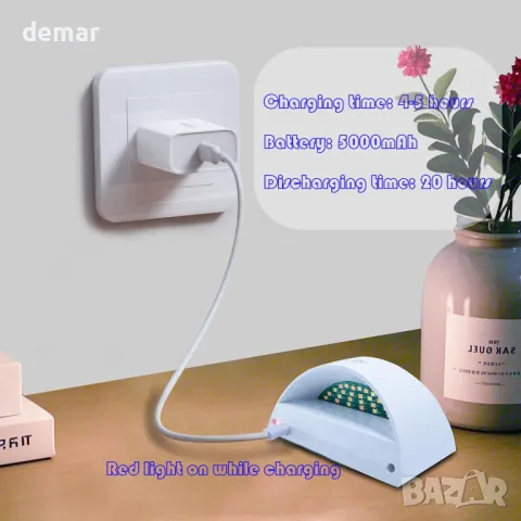 2 бр. стенни аплици, безжични акумулаторни LED, нагоре и надолу, батерия 5000mAh, дистанционно, снимка 5 - Лед осветление - 49880442