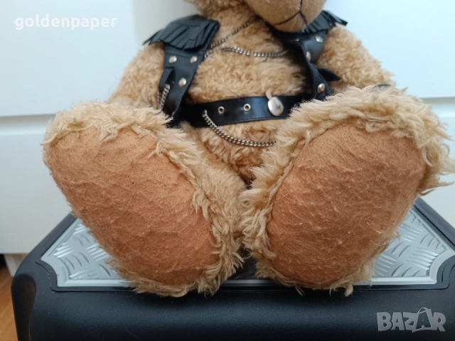 Плюшен мечок Моторджия 45 см употребяван с износване по кожата, снимка 5 - Колекции - 52129015
