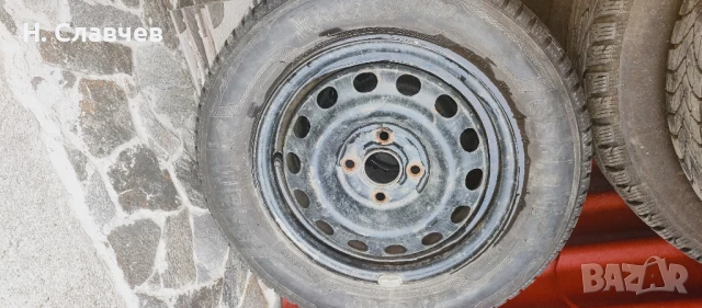 зимни гуми с джанти 4х100 /56,1, снимка 6 - Гуми и джанти - 50683266
