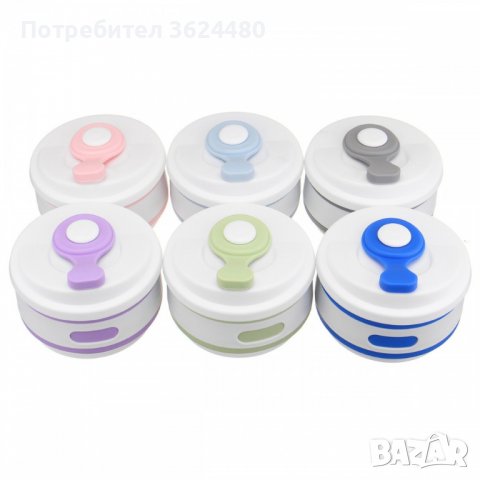 Сгъваема силиконова чаша с капак, в различни цветове, снимка 5 - Чаши - 40046824