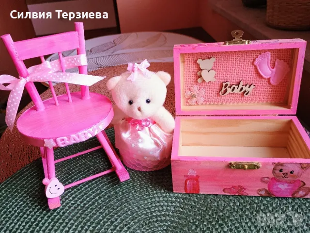 Подаръчен комплект за новородено бебе момиче ръчна изработка , снимка 13 - Други - 49795517