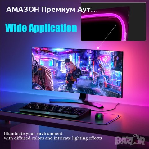 1,50 м Неонова COB Смарт USB LED лента NOVONEST/околно осветление/Alexa/Google Assistant/DIY, снимка 6 - Лед осветление - 43331813