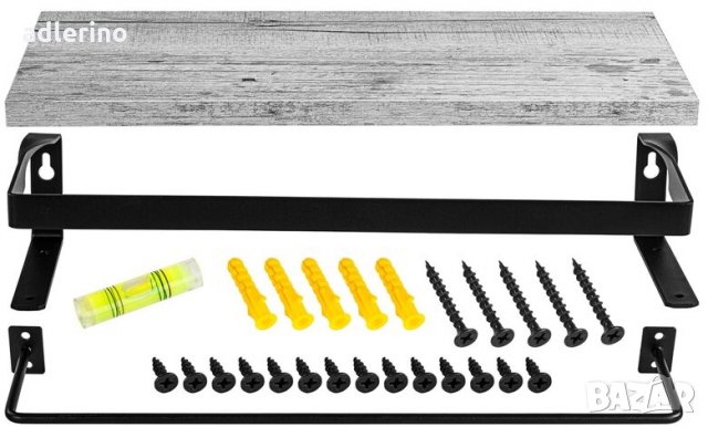 Стенен рафт Duo, комплект 2 рафта за стена, бяла дървесина мотив, снимка 3 - Етажерки - 34390314