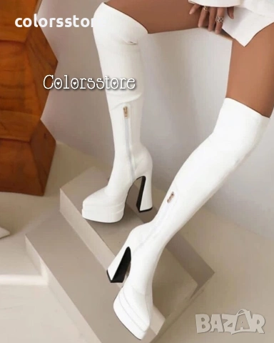 Чизми на ток - бяла кожа - YSV2