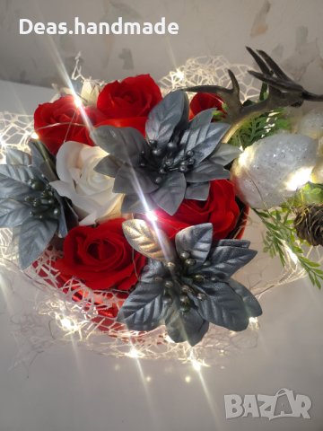 Светещ букет с ароматни рози, снимка 2 - Подаръци за рожден ден - 43046638