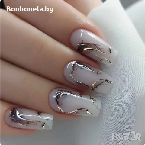 Самозалепващи изкуствени нокти Press On Nails, снимка 5 - Продукти за маникюр - 53033599