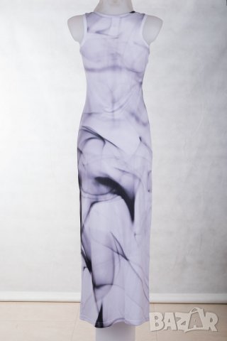 Дълга лятна рокля в сиви нюанси марка Colour pleasure - M, снимка 3 - Рокли - 28659425