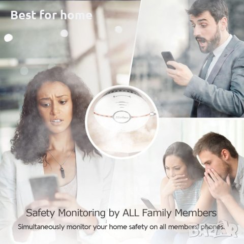 Wi-Fi димна аларма Filotimo, пожароизвестителен детектор за дим с голям бутон за заглушаванe, снимка 4 - Други стоки за дома - 43113004