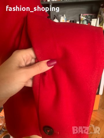 Кокетно късо червено палто Marc O'Polo (вълна и кашмир), размер 36, снимка 4 - Палта, манта - 39008929