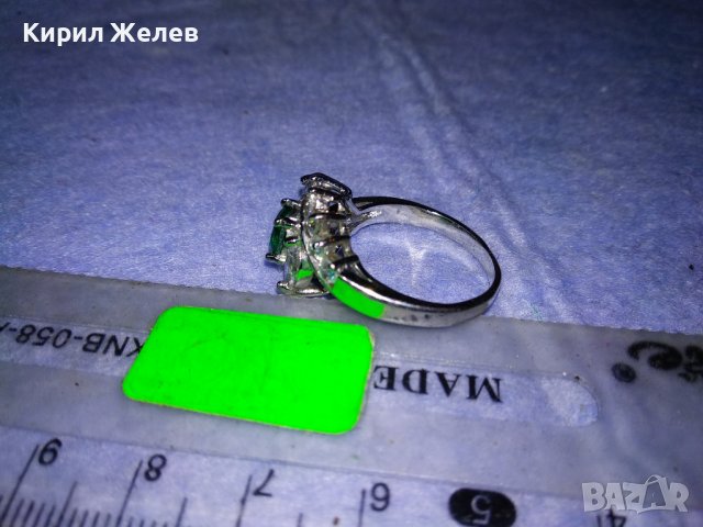 ПРЕКРАСЕН СКЪПОЦЕНЕН ПОСРЕБРЕН МЕДЕН АР НУВО ПРЪСТЕН с ЮВЕЛИРНО ФАСЕТИРАН ПЕРИДОТ и ЦИРКОНИ 37382, снимка 5 - Пръстени - 40689868