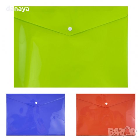 2287 Едноцветна папка с копче А4, PVC