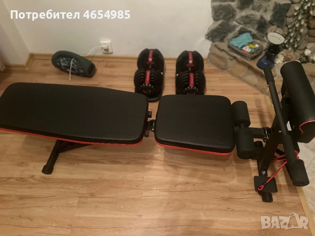 Регулируеми дъмбели Bowflex + лежанка, снимка 4 - Фитнес уреди - 52715093