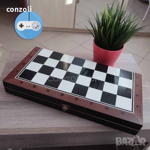 Шах и табла комплект в дървена кутия, снимка 6 - Шах и табла - 28582759
