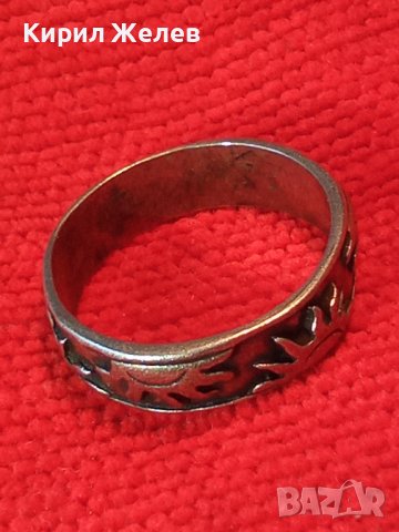 Стар СРЕБЪРЕН ВИНТИДЖ АРТ ПРЪСТЕН ОКСИДИРАНО СРЕБРО 925 Тип ХАЛКА ОРНАМЕНТИРАН със СЛЪНЦА 39907, снимка 18 - Пръстени - 42644156