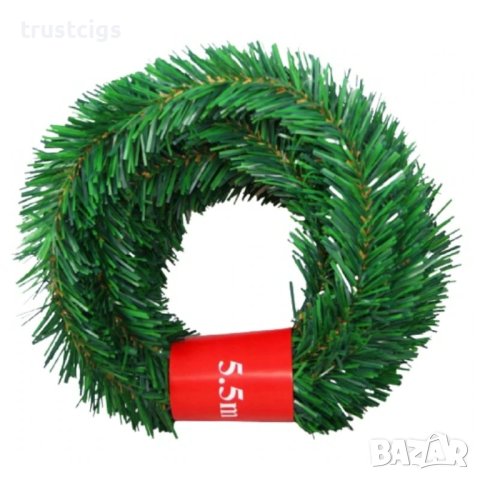 Зелен Коледен гирлянд 5.5м, снимка 5 - Други стоки за дома - 43107715