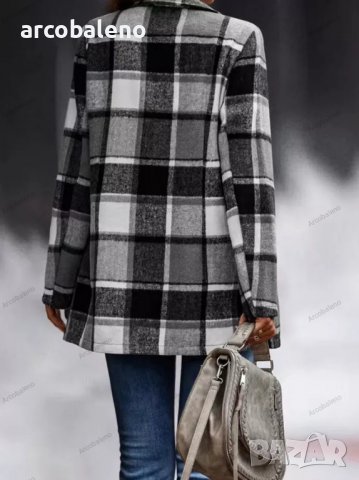 Дамски отворен моден блейзър с кариран принт, 6цвята , снимка 4 - Сака - 39088782