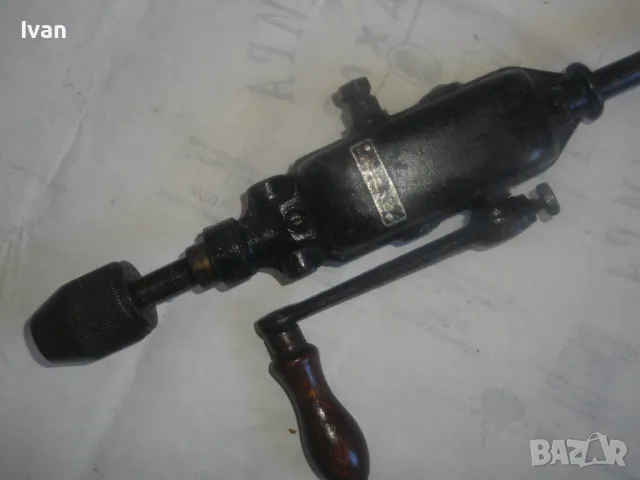 3,0кг/захват 13мм/2 скорости НЕМСКА МАСИВНА СТАРО КАЧЕСТВО РЪЧНА ДРЕЛКА БОРМАШИНА С ОПОРНО РАМО, снимка 4 - Бормашини - 48342304